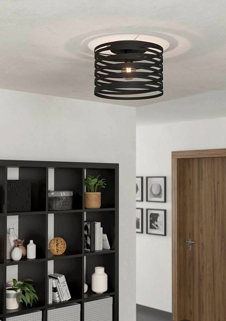 900164 Потолочный светильник CREMELLA, 1x60W, E27, H260, ?370, сталь, черный