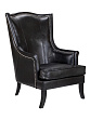 Кожаное кресло каминное Chester Black Leather №1