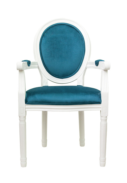 Мягкий стул с подлокотниками Volker Arm Blue and White