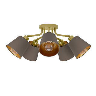 31535 Люстра потолочная MASERLO, 5X60(Е27), металл, кремово-золотой/текстиль, капучино