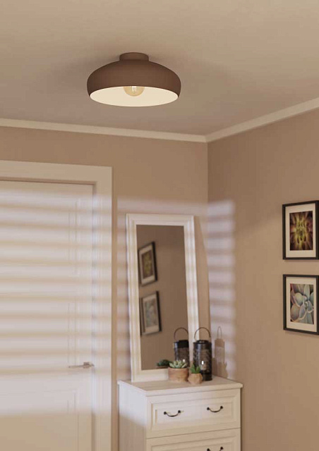 900359 Потолочный светильник MOGANO, 1x60W, E27, H175, ?400, сталь, мокко