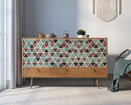 Комод "Berber" три дверки и три ящика 26 принт арт BB24/Print_26