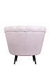 Низкое кресло ракушка Pearl Pink Boucle на черных ножках №3