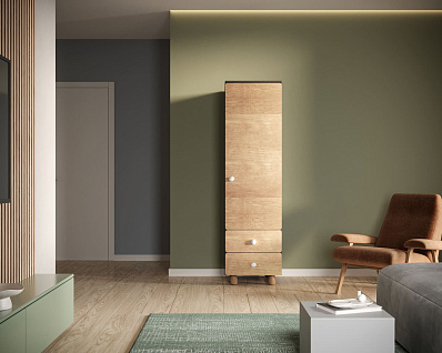 Узкий шкаф-модуль с ящиками "Split" SP15