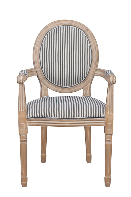 Мягкий стул с подлокотниками Volker Arm Black Pinstripe