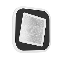 901239 Светодиодный потолочный светильник MACCHIONI, 12W(LED), 200x200, сталь, пластик, черный, белый/ пластик с эфф. хрусталя, белый, 4000K, 1560lm