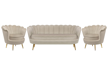 Комплект кресел и дивана ракушка Pearl Triple Taupe
