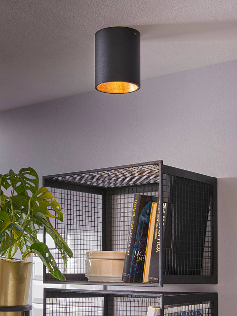 94502 Светодиодный потолочный светильник POLASSO, 1х3,3W (LED), ?100, черный, золотой в Москве 94502 Светодиодный потолочный светильник POLASSO, 1х3,3W (LED), ?100, черный, золотой