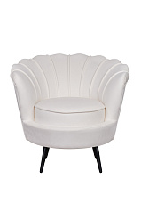 Кресло ракушка Pearl Beige на черных ножках