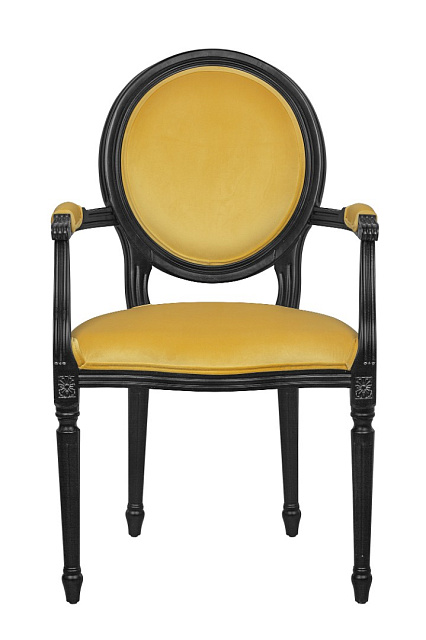 Мягкий стул с подлокотниками Delo Kora Arm Yellow в Москве Мягкий стул с подлокотниками Delo Kora Arm Yellow