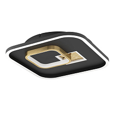 901245 Светодиодный потолочный светильник TIRIOLO, 21,3W(LED), 380X380, сталь, пластик, черный, золотой, 4000K, 2100lm