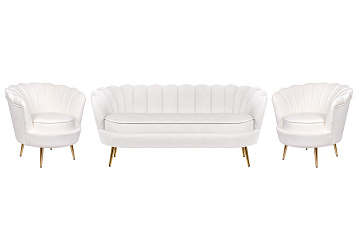Комплект кресел и дивана ракушка Pearl Triple Beige