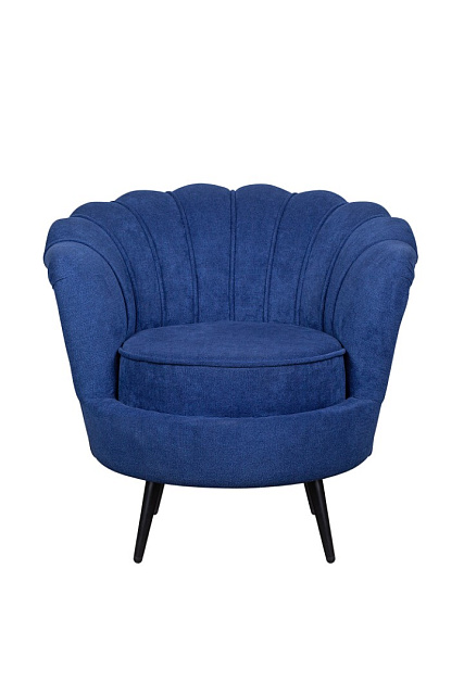 Низкое кресло ракушка Pearl синий на черных ножках в Москве Низкое кресло ракушка Pearl синий на черных ножках