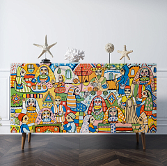 Комод "Berber" три дверки 1 принт арт BB01/Print_01