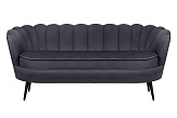 Диван ракушка для гостиниц Pearl Triple Black на черных ножках №0
