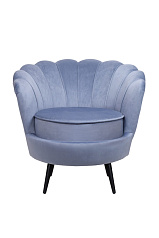 Низкое кресло ракушка Pearl Sky на черных ножках