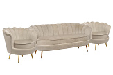 Комплект кресел и дивана ракушка Pearl Triple Taupe №1