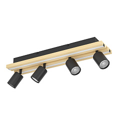 390524 Светодиодный настенно-потолочный светильник GESTEIRA, 33W(LED) ,3000K, 2300lm, сталь, дерево, черный, коричневый, черный