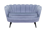 Диван ракушка Pearl Double Blue на черных ножках №0