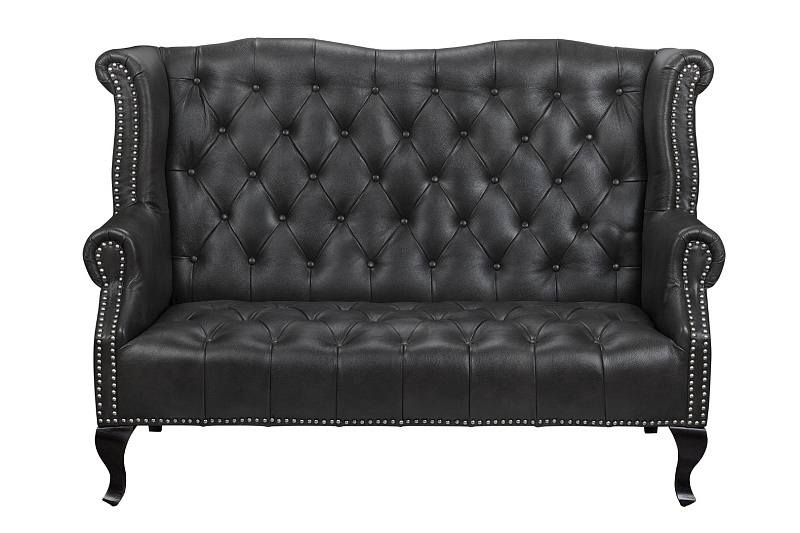 Кожаный дизайнерский диван лофт Royal Sofa Black