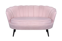Диван ракушка Pearl Double Pink на черных ножках