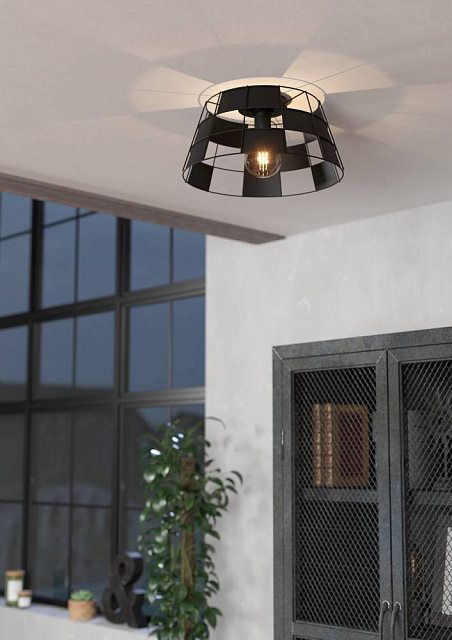 43891 Потолочный светильник PONTEFRACT, 1X40W (E27), ?420, сталь, черный