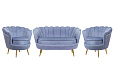 Комплект кресел и дивана ракушка Pearl Double Blue