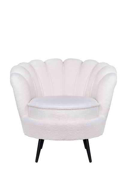 Низкое кресло ракушка Pearl цвет белый на черных ножках в Москве Низкое кресло ракушка Pearl цвет белый на черных ножках