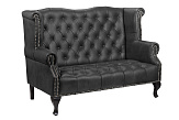 Кожаный дизайнерский диван лофт Royal Sofa Black №1