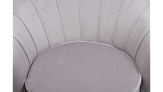 Низкое кресло ракушка Pearl Grey на черных ножках №5