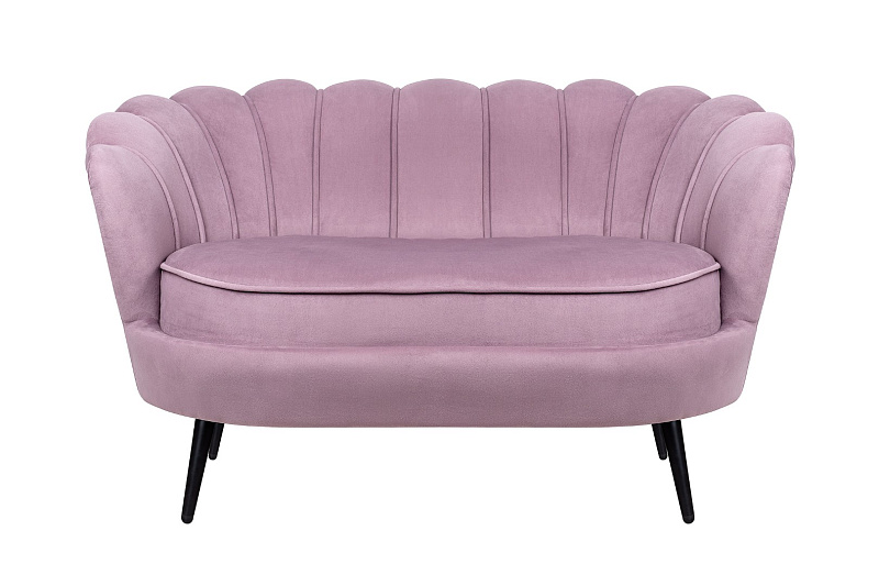 Дизайнерский двухместный диван Pearl Double Pink на черных ножках в Москве Дизайнерский двухместный диван Pearl Double Pink на черных ножках