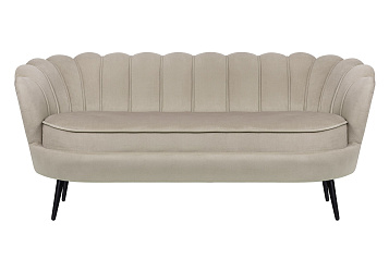 Диван ракушка для гостиниц Pearl Triple Taupe на черных ножках