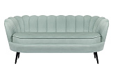 Диван ракушка для гостиниц Pearl Triple Green на черных ножках №0