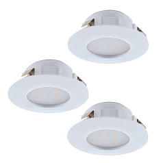 95821 Комплект светодиодных встраиваемых светильников PINEDA, 3х4,9W(LED), ?78, IP44, пластик, белый