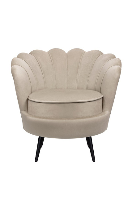 Низкое кресло ракушка Pearl Taupe на черных ножках в Москве Низкое кресло ракушка Pearl Taupe на черных ножках