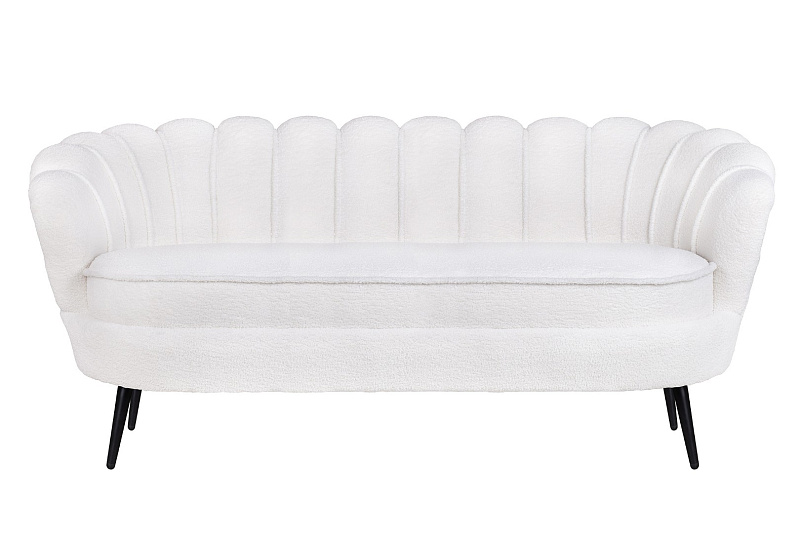 Диван ракушка для гостиниц Pearl Triple Boucle на черных ножках
