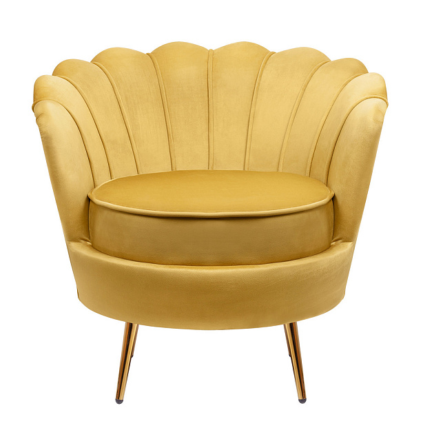 Низкое кресло ракушка Pearl Yellow