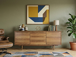 Комод "Бруни (Bruni)" с тремя ящиками и дверками арт BR-03
