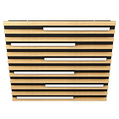 390427 Настенно-потолочный светильник MARREIRA, 6x8,5W(LED), 6300lm, L575, B575, H60, сталь, черн/дерево