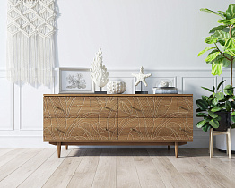 Комод "Boho" 4 ящика джангл арт BH09