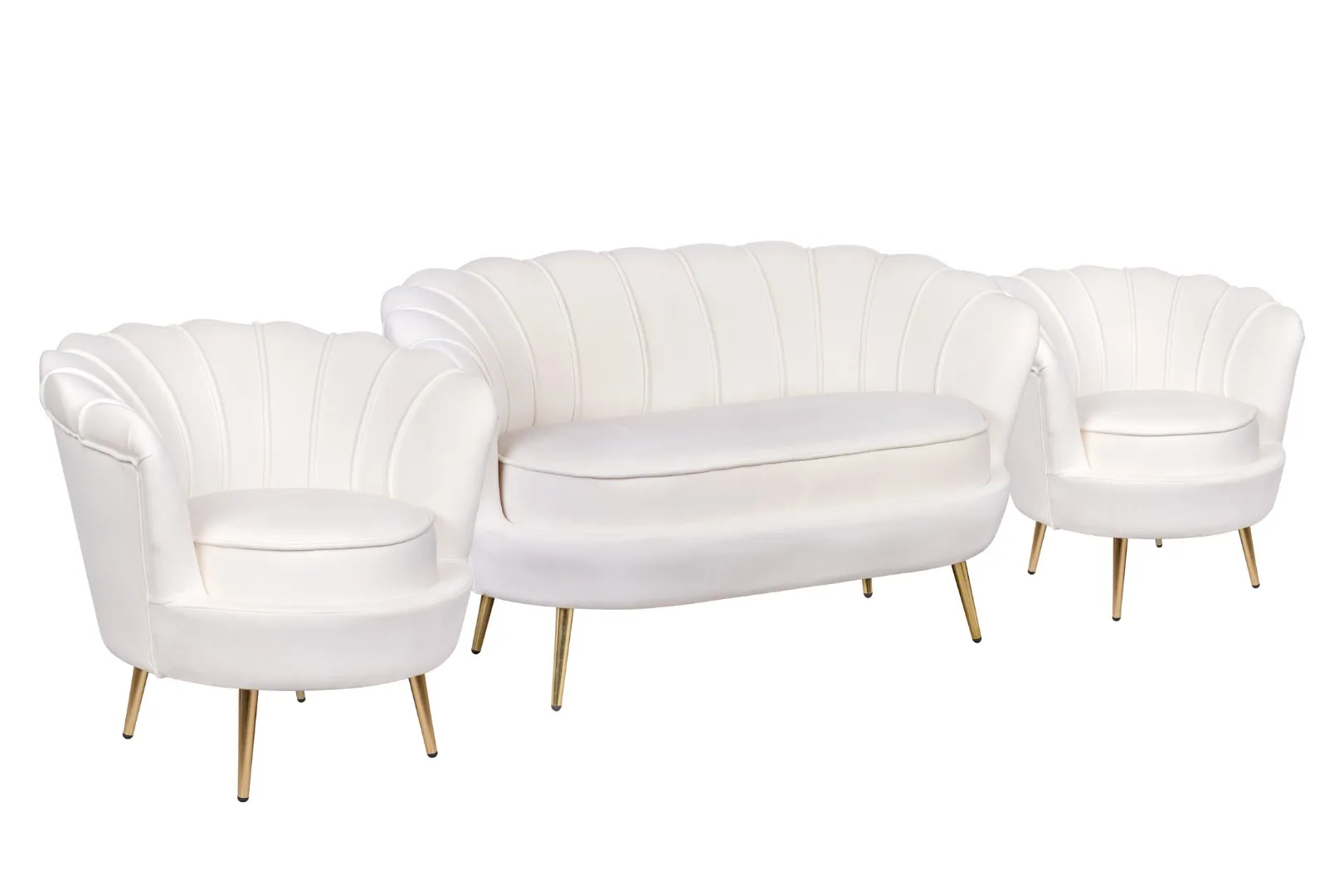 купить Комплект кресел и дивана ракушка Pearl Double Beige в Москве купить Комплект кресел и дивана ракушка Pearl Double Beige
