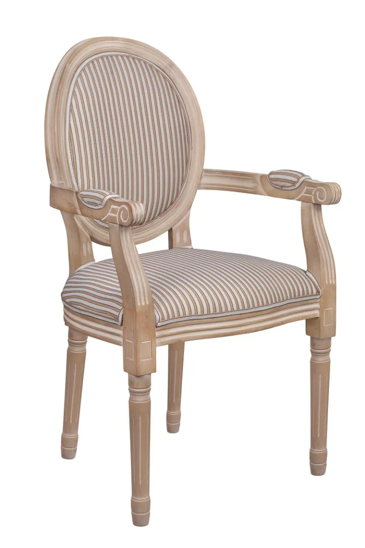 купить Мягкий стул с подлокотниками Volker Arm Orange Pinstripe в Москве купить Мягкий стул с подлокотниками Volker Arm Orange Pinstripe