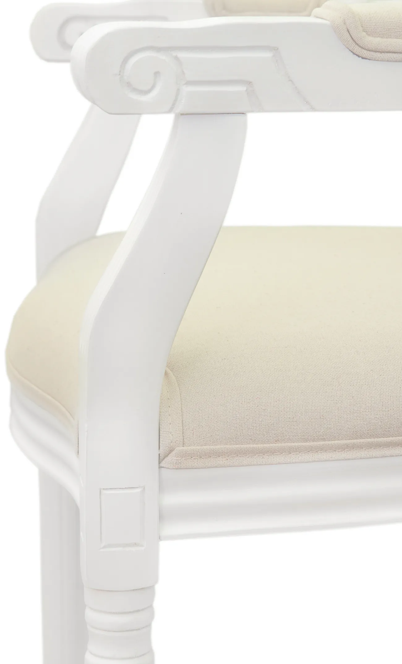фото Мягкий стул с подлокотниками Volker Arm Beige and White в Москве фото Мягкий стул с подлокотниками Volker Arm Beige and White