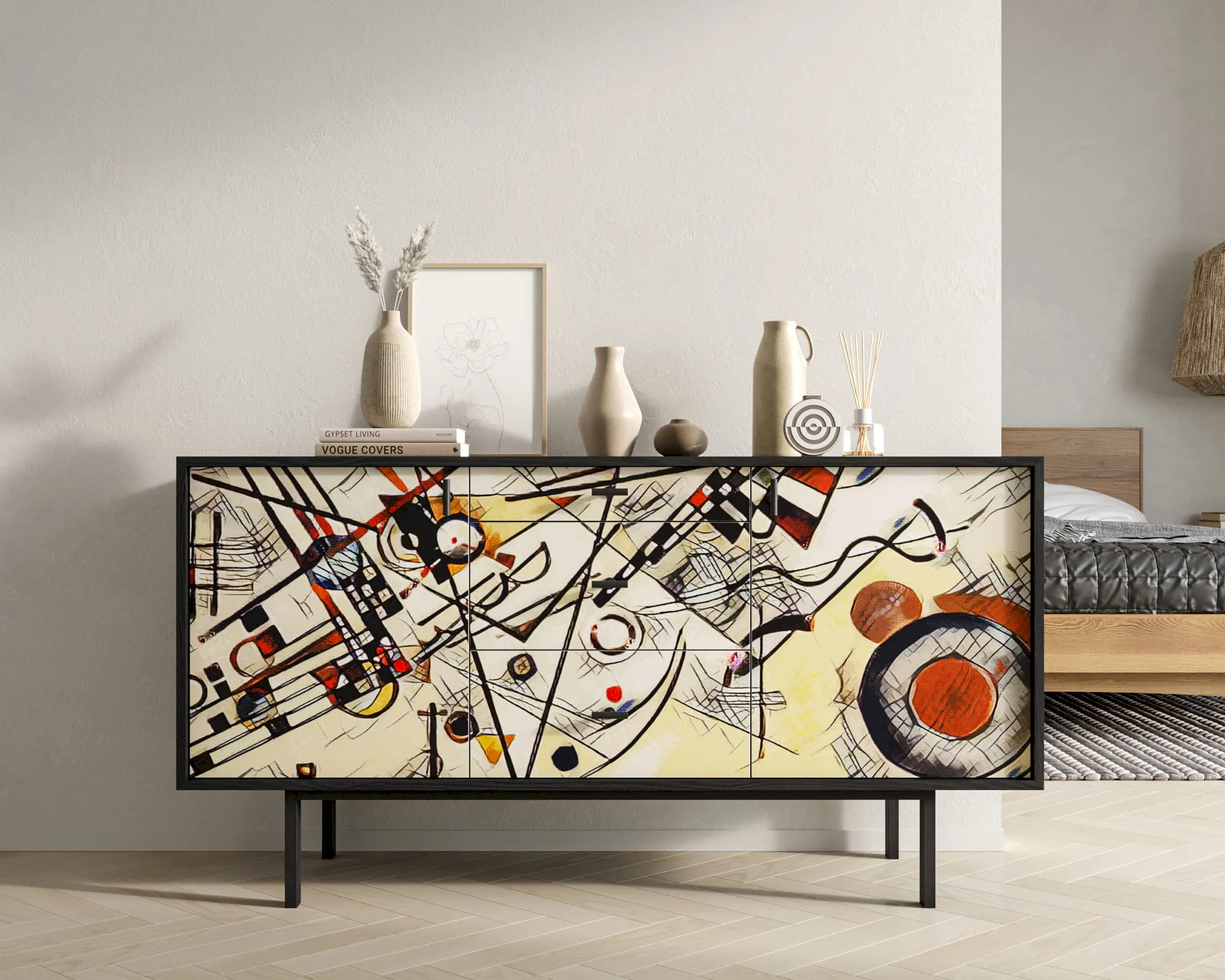 Комод две дверки и три ящика "Эмерсон (Emerson)" by Kandinsky арт EM08/Print_01 в интернет-магазине в Москве Комод две дверки и три ящика "Эмерсон (Emerson)" by Kandinsky арт EM08/Print_01 в интернет-магазине