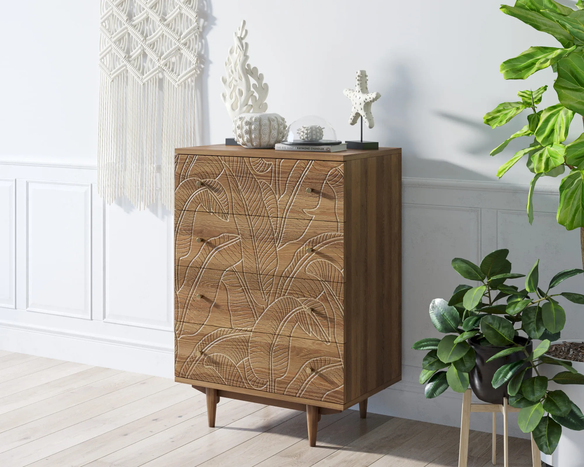 заказать Комод "Boho" на 4 ящика джангл арт BH10 в Москве заказать Комод "Boho" на 4 ящика джангл арт BH10