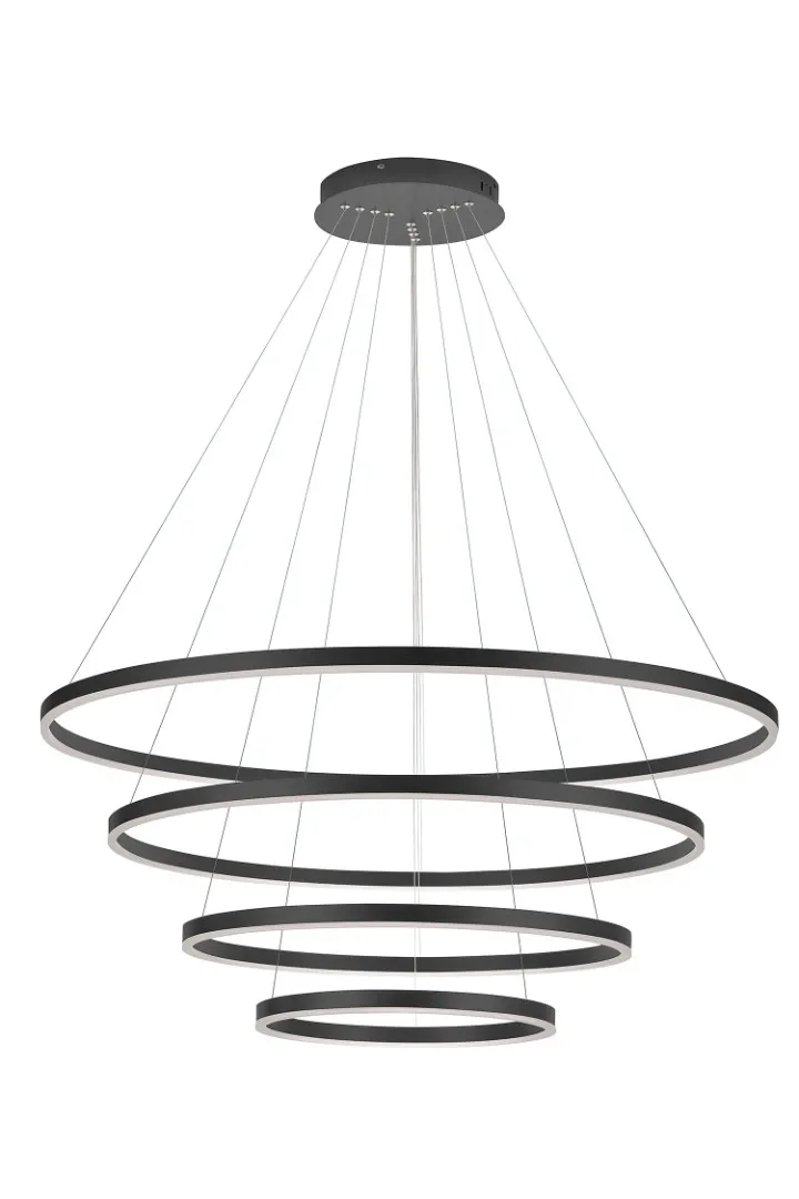 Люстра Orblaze 4 rings 1000 black в интерьере в Москве Люстра Orblaze 4 rings 1000 black в интерьере