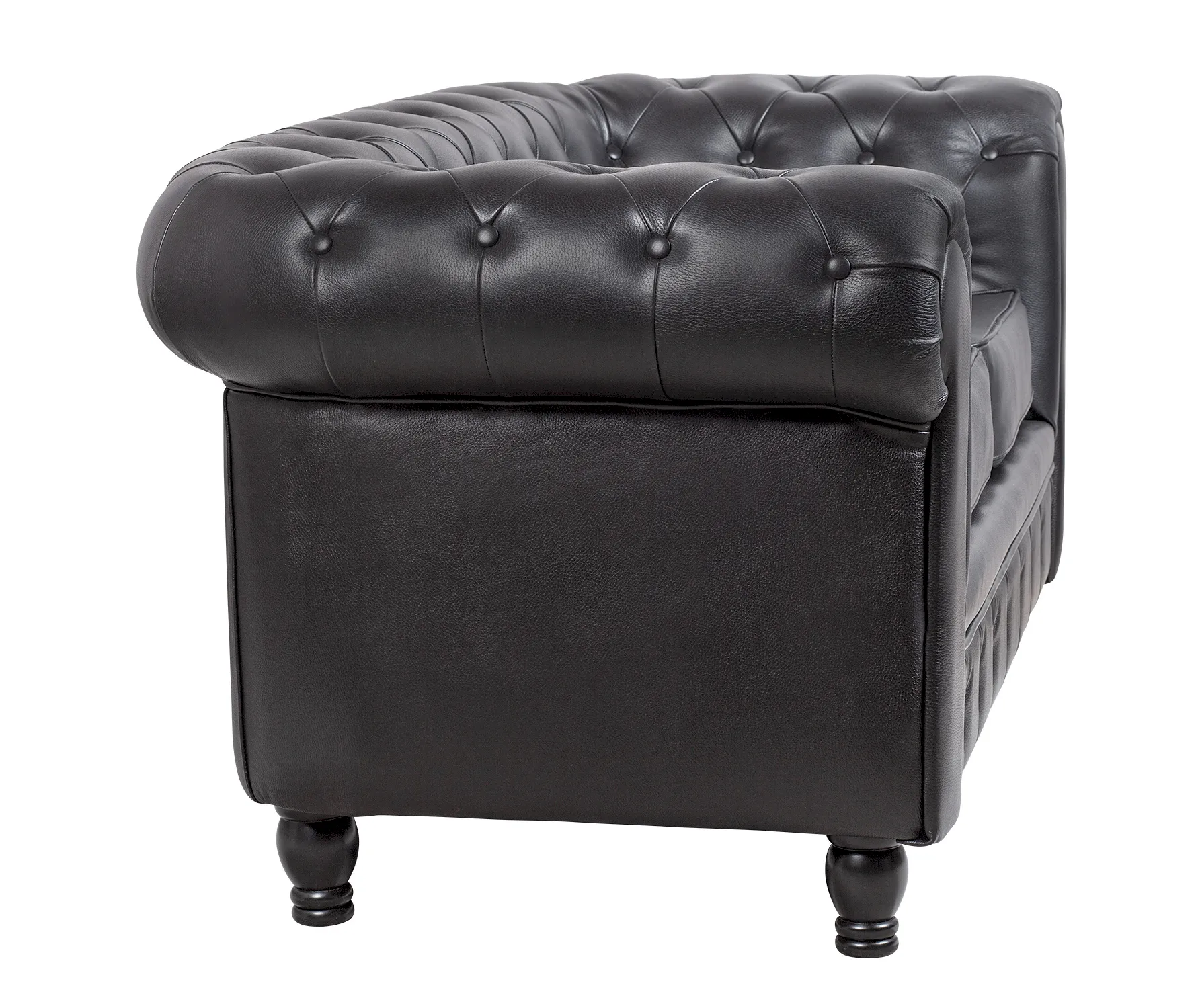 заказать Диван из черной кожи Chesterfield Black Leather 2S в Москве заказать Диван из черной кожи Chesterfield Black Leather 2S