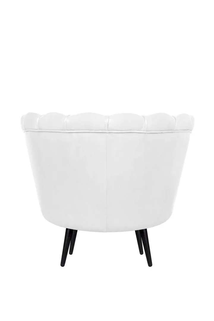 Низкое кресло ракушка Pearl White на черных ножках в интернет-магазине в Москве Низкое кресло ракушка Pearl White на черных ножках в интернет-магазине