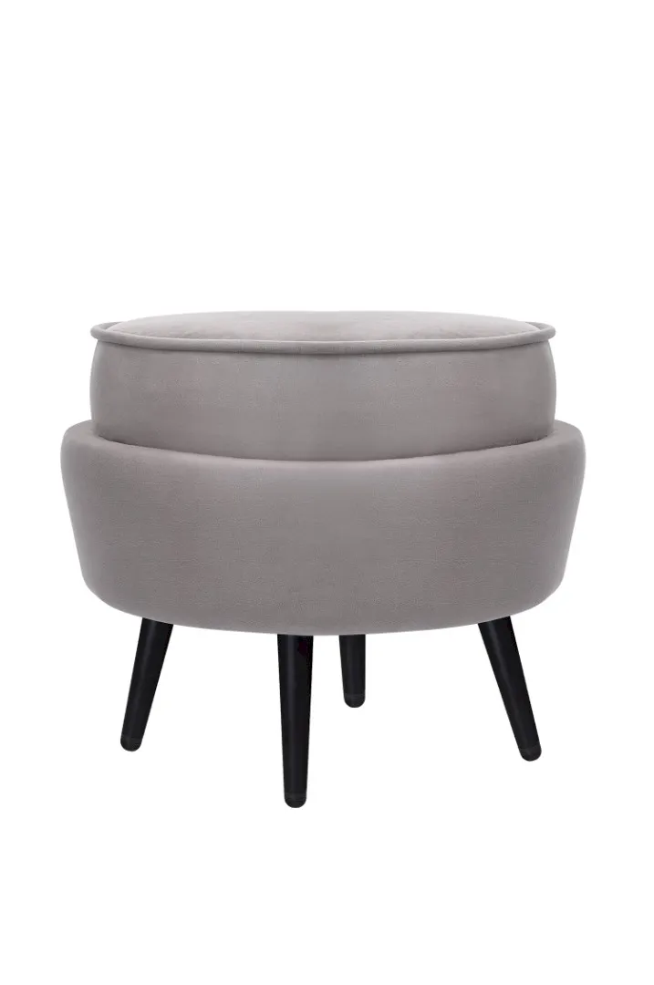 купить Пуф Pearl Adorn Grey на черных ножках в Москве купить Пуф Pearl Adorn Grey на черных ножках