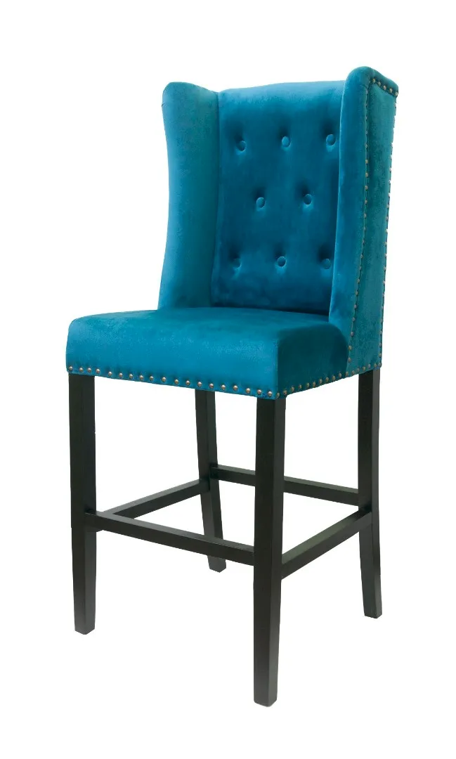 купить Дизайнерский полубарный стул Skipton Average Blue Velvet в Москве